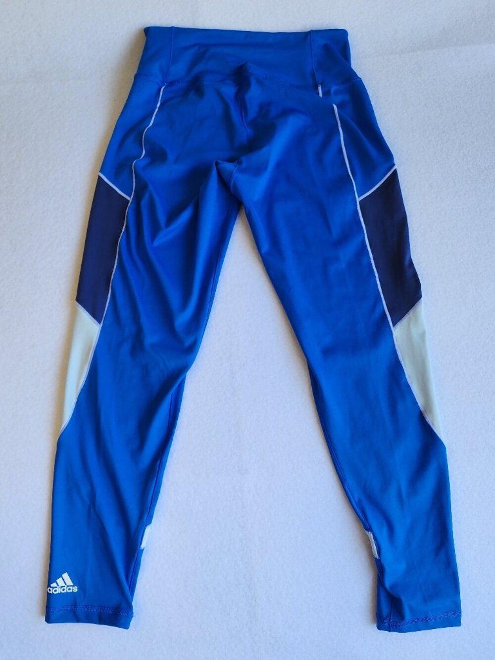 Adidas Women's Blue Colorblock Athletic Leggings Size Medium